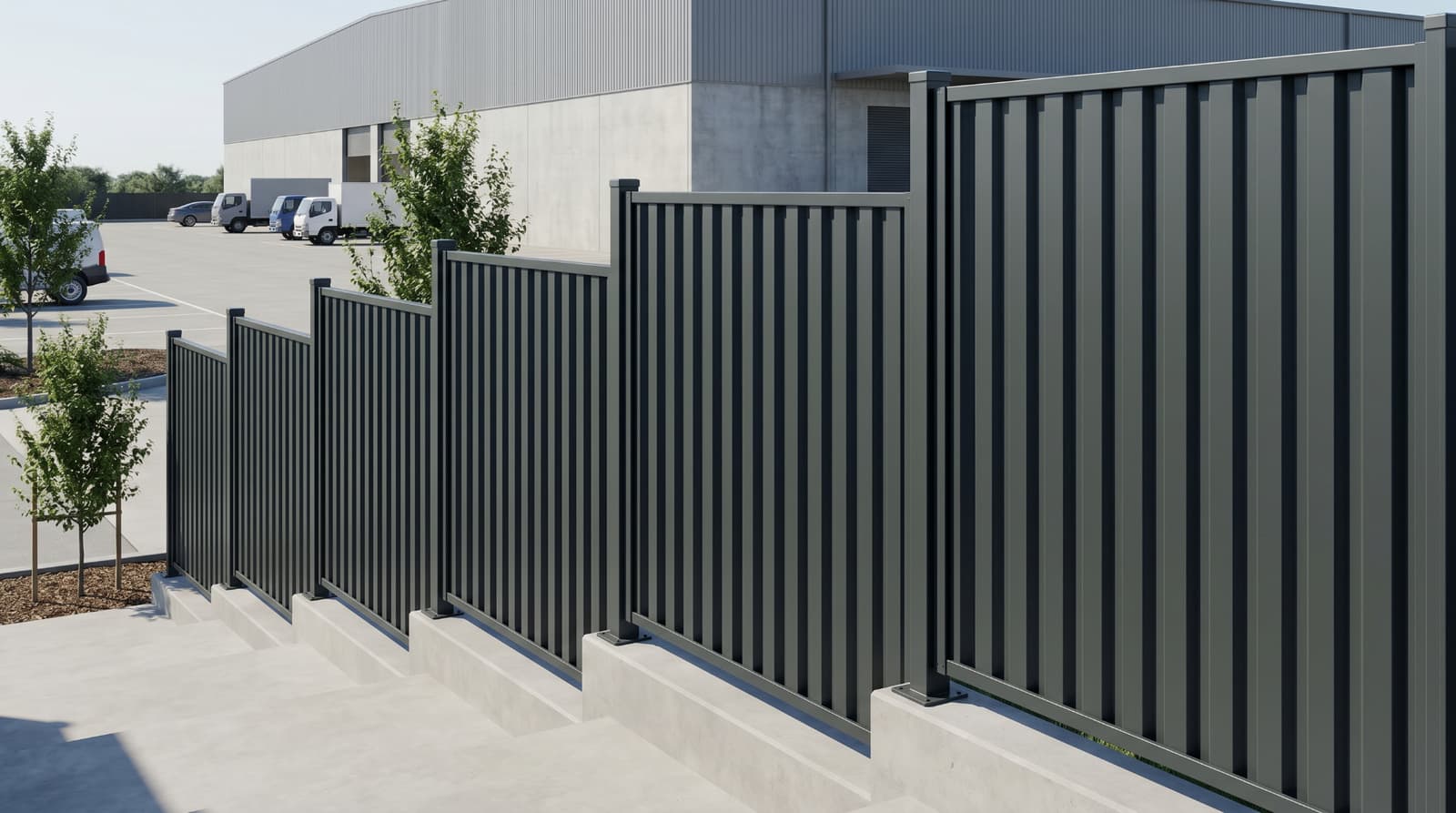 LT PANEL™ — Оградни пана LT PANEL™ върху бетонов цокъл